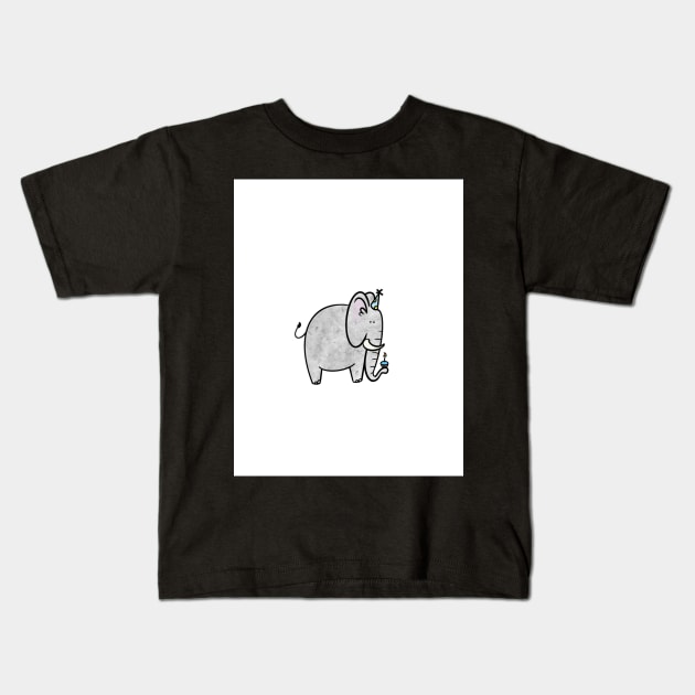 Elephant Birthday Card Kids T-Shirt by trippyart